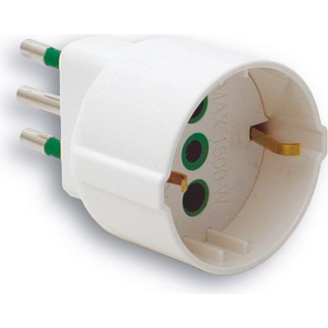 5PZ ADATTATORE SEMPLICE 2P+T spina 10A/ presa schuko