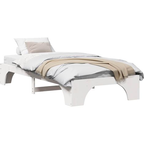 Maison Exclusive - Cadre de lit Blanc 90 x 200 cm Pin massif (1/5)
