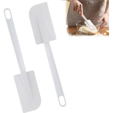 Lot de 2 Spatules Pâtisserie, Caoutchouc Flexible, Palette 9cm, Longueur 24cm, Cuisine Professionnelle (1/5)