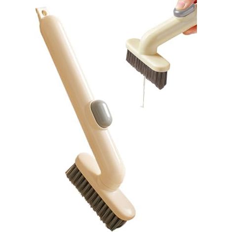 Brosse à poils durs – Brosse rotative à 360° pour espaces étroits – Brosse d'angle avec distributeur de détergent – pour toilettes, lavabo, sols, carrelage, joints, (1/5)