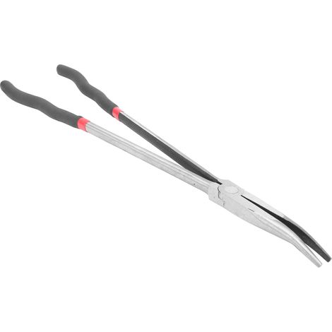 Pince à bec recourbé 25° en acier trempé haute température, longueur 400 mm (16 pouces) (1/5)