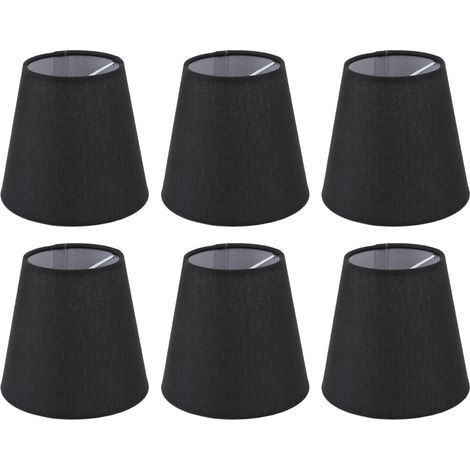 6 Pièces Abat-Jour Moderne Minimaliste Noir Tissu Abat-Jour Style Simple Décoration de la Maison pour Petite Ampoule E14 (1/5)
