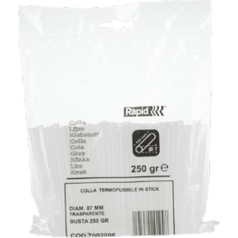 FPLUS barra termof.7x100 mm 250 grs , Características
Pegamento Rapid, 7 mm de diámetro para EG Point
Envase en bolsa de plástico de 250 gr