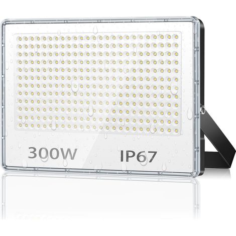 Projecteur LED Extérieur 300W, 30000LM Spot LED Extérieur IP67 Imperméable, Blanc Froid 6500K Eclairage Exterieur pour Jardin Terrasse Garage Usine (1/5)