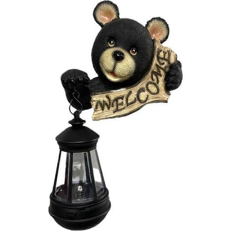 Statue lumineuse solaire de jardin, motif ours réaliste, idéale pour la cour (1/5)