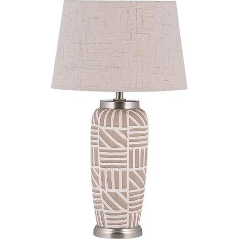 Tischlampe TRAISEN Keramik Beige