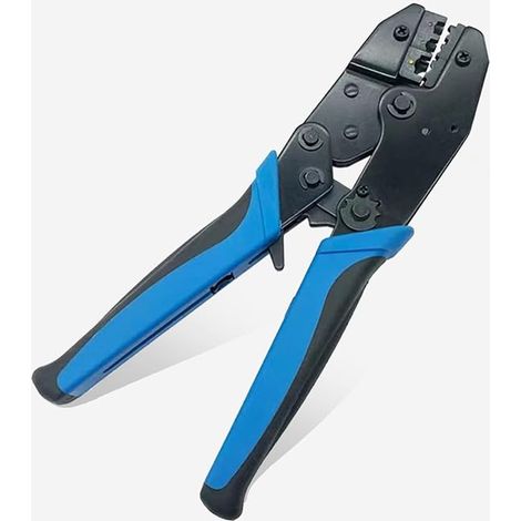 YB-114 Pince Sertir Cliquet pour AWG 22-10 0.5-6mm² 22.5cm 8.85 pouces Longueur Outil Câblage Outil Installation Terminal Ligne Isolées Bleu et Noir Sertisseur Câble Code Couleur (1/5)