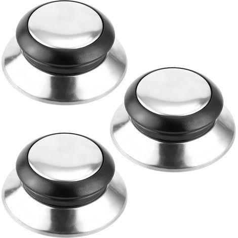 Bouton Couvercle - Acier Inoxydable 304 - Pour Couvercles en Verre ou Acier Inoxydable - Compatible Casseroles Bouilloires Poêles - 3 Pièces (1/5)
