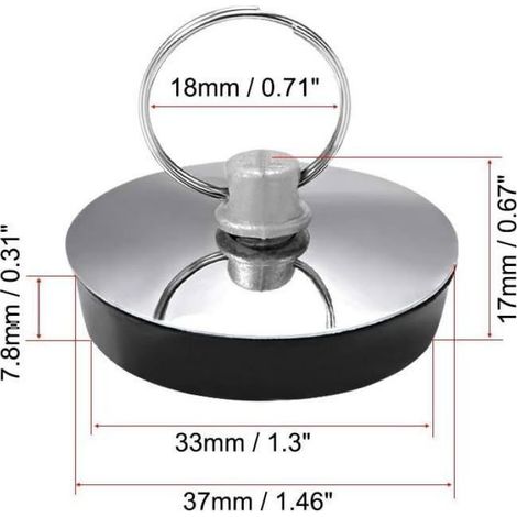Bouchon D Evier - Caoutchouc - Diametre 35 mm - Pour Salle De Bain Cuisine Baignoire - Lot De 3 (1/5)