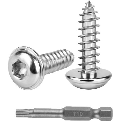 150 Vis Torx M3x10 Inox, Tête Ronde, Autotaraudeuses, T10 (1/5)