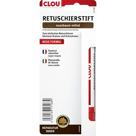Clou Retuschierstift für Holz nussbaum mittel - 1 Stück Holzschutzlasur