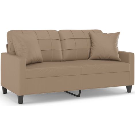 Maison Exclusive - Divano a 2 Posti con Cuscini Cappuccino 140 cm in Similpelle