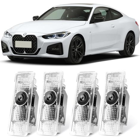 4 Pièces Eclairage de Porte pour BMW Lumière de Porte de Voiture Série 1 2 3 4 5 6 7er M GT X1 X3 X4 X5 X6, Projecteur de Porte de Voiture