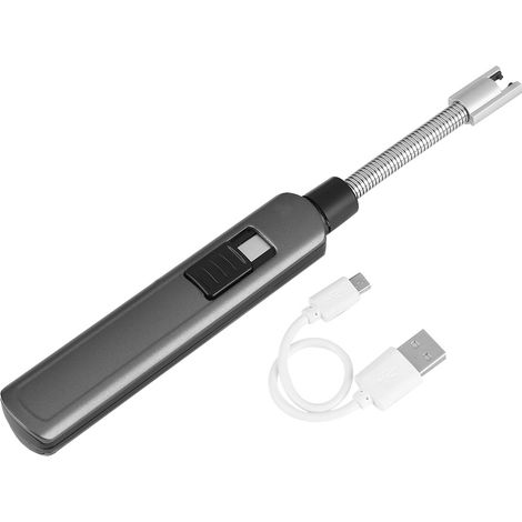Briquet électrique rechargeable par USB avec col flexible pour barbecues, bougies, réchauds et cuisine.