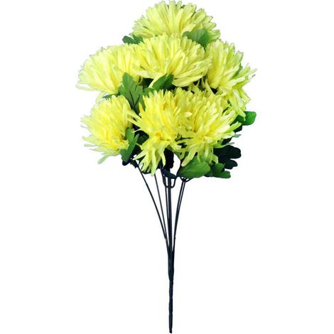 Ramo de 7 crisantemos artificiales verdes. Altura: 62 cm. (1/3)