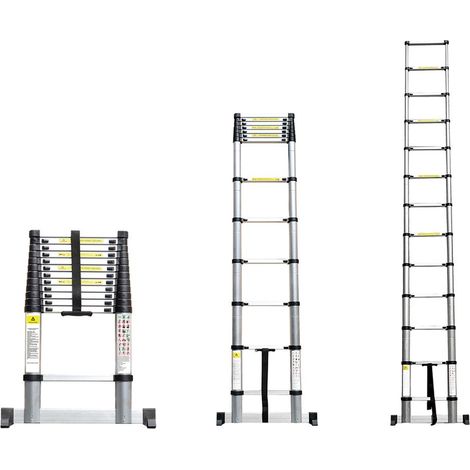 Hobag – Échelle télescopique 4,4m – Alliage aluminium – Charge maximale 150 kg – Taille déployée 47,5 x 8 x 440 cm