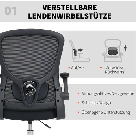 Chaise de bureau ergonomique noire, soutien lombaire, hauteur réglable, pivotante, idéale pour télétravail, studio d'art, dessin technique, atelier créatif. (1/5)