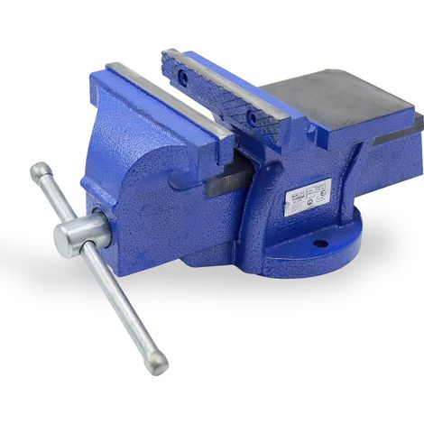 Morsa Da Banco Base Girevole Apertura 125mm in Ghisa con Incudine 100mm
