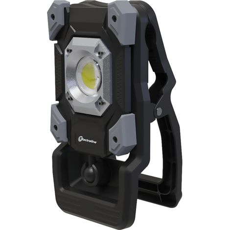 Projecteur LED à pince, 2000 lm, 20 W, Rechargeable par câble USB-C (inclus), Powerbank 4400 mAh, IP54, Noir/Gris (1/5)