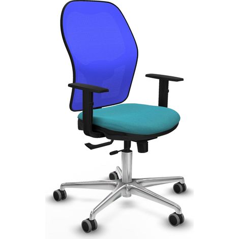 Chaise de bureau piqueras y crespo Jorquera bleu turquoise mousse injectée (1/2)