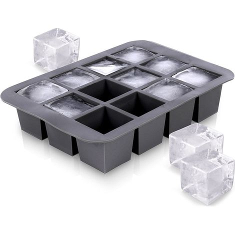 Stampo per cubetti di ghiaccio excellent-houseware silicone flessibile 12 cubetti (1/5)