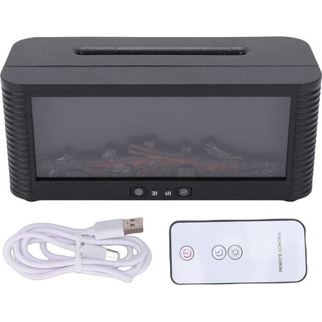 Diffuseur de flamme pour huiles essentielles 9 couleurs 250 ml Humidificateur à brume fraîche à arrêt automatique avec télécommande Noir (1/5)