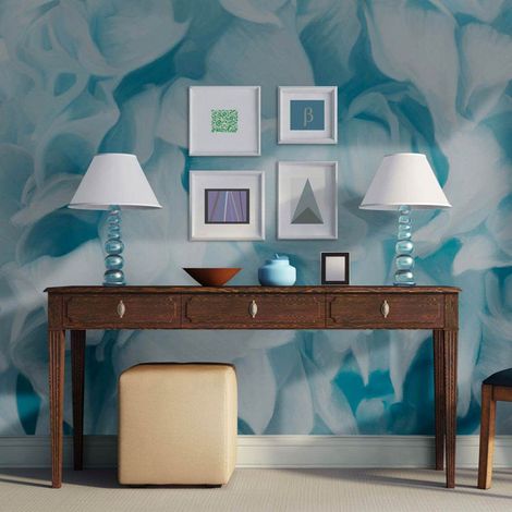 Papier peint bleu azalée - 250 x 193 cm