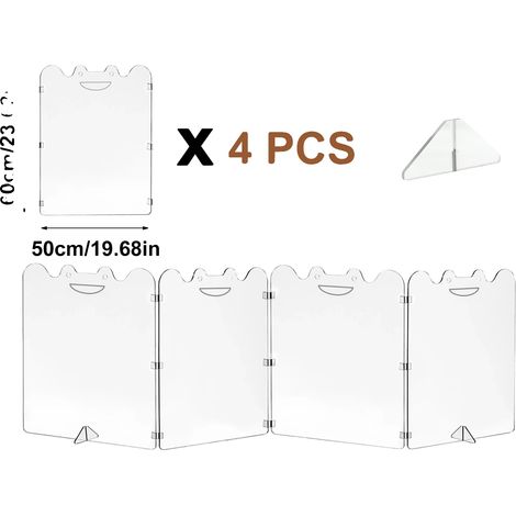 Puerta para perros, barrera transparente, diseño plegable, paquete de 4 unidades (1/2)