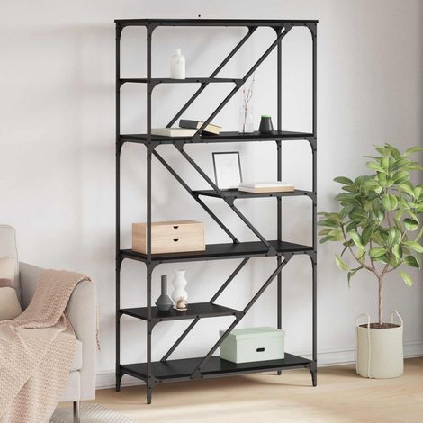 vidaXL  Bookshelf  Black Oak 91 x 36 x 176 cm Engineered Wood