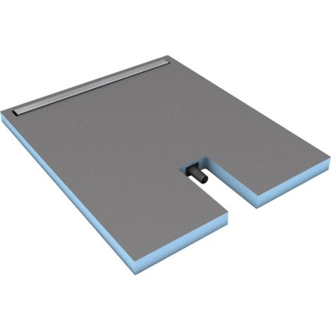 Receveur a carreler 120 x 90 cm Wedi Fundo Plano Linea - écoulement linéaire sortie sur le petit coté