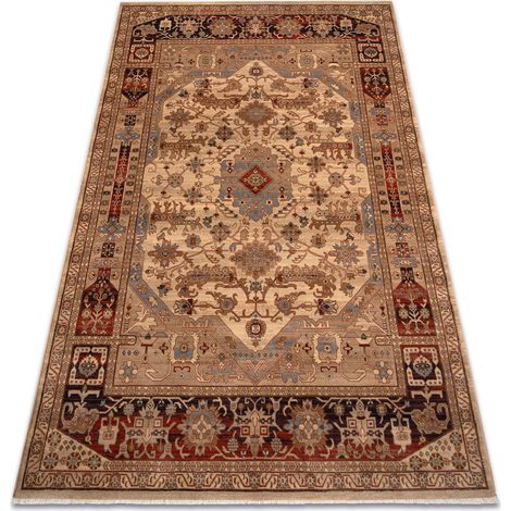 Teppich Wolle KESHAN Franse, orientalisch 1255/53525 beige / terrakotta beige 80x145 cm
