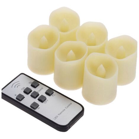 LED-Kerzensockel (6er-Pack, nicht mattierter Schirm), wiederaufladbar, mit Timerfunktion, Fernbedienung und kleiner flammenloser LED-Kerze für Weihnachts-, Hochzeits- und Partydekorationen (1/5)