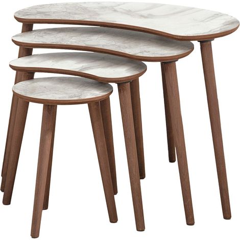 Tavolo nido in legno "Moon" (4 pezzi) 40 x 75 x 55 cm - Bianco