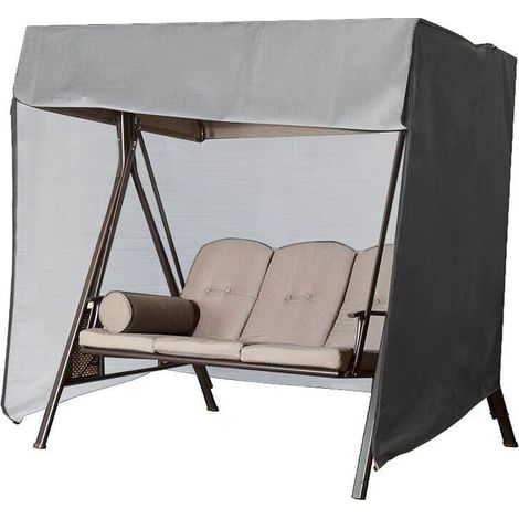 Housse de balançoire grise résistante aux déchirures, housse de balançoire de jardin imperméable, housse de balançoire Oxford avec protection UV, protection de balançoire extérieure (220 × 125 × 170 c (1/5)