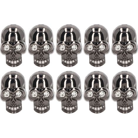Lot de 10 Rivets Crâne Gothique, Clous Crâne Tendance pour DIY Chaussures Vêtements Sacs, Strass Décoratifs Accessoires (1/5)