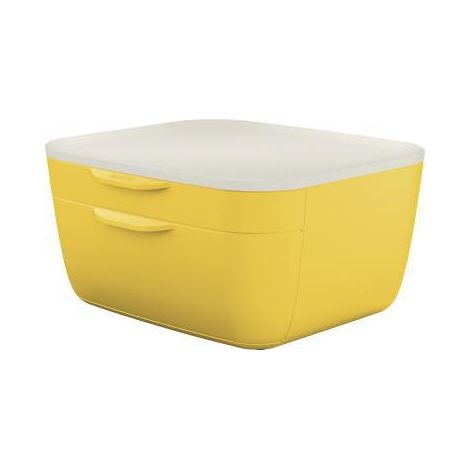 Schubladenbox Cosy 2 Schubladen DIN A4 Polystyrol Gehäusefarbe: gelb (1/2)