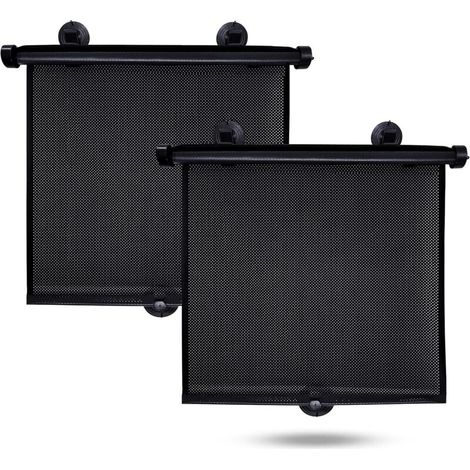 Pare-soleil latéral voiture 2 pièces UV bébé 38x43 cm rétractable voyage (1/4)