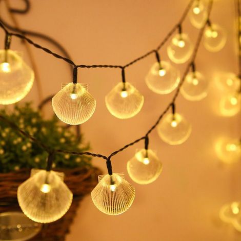 Guirlande lumineuse solaire en forme de coquillage pour extérieur, étanche, pour cour (1/4)