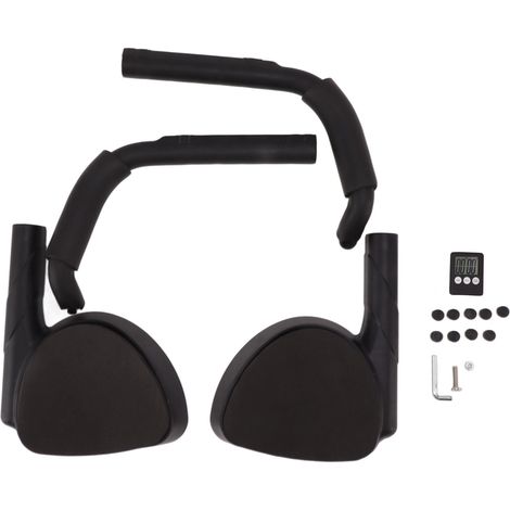 Planche d'exercice multifonction avec minuteur, planche de gainage portable pour pompes, idéale salle de sport maison ou bureau, couleur noire. (1/5)