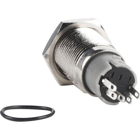 Bouton poussoir à verrouillage 16mm métal LED rouge 1NO 1NC interrupteur marche/arrêt 12V (1/3)