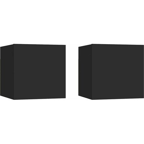 Nachttische 2 Stk. Schwarz 30,5x30x30 cm Holzwerkstoff vidaXL