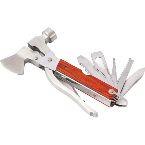 Hache multifonction 9 en 1 pour le camping, le travail du bois et une utilisation pratique pour l'entretien, la réparation et le bricolage.-AquaForge (1/3)