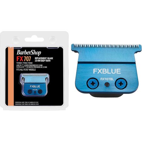 Lames de Remplacement FX707BL pour Tondeuses FX787 et FX726, Lames de Remplacement Zéro Écarts FXBLUE, Compatible avec BaBylis Trimmer Blades (FX707BL) - Bleu (1/5)