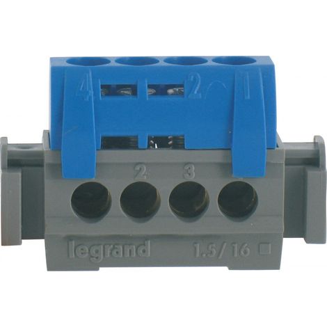 Bornier 1 Funktion 4 Löcher Neutral Blau