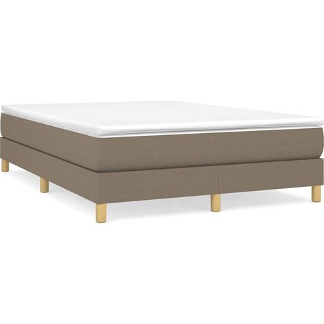 Maison Exclusive - Cadre de lit à lattes taupe 140x190 cm tissu (1/5)