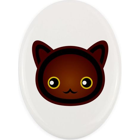 Havana Brown - piastrella in ceramica per lapide con grafica e iscrizione di Art-Dog (1/4)