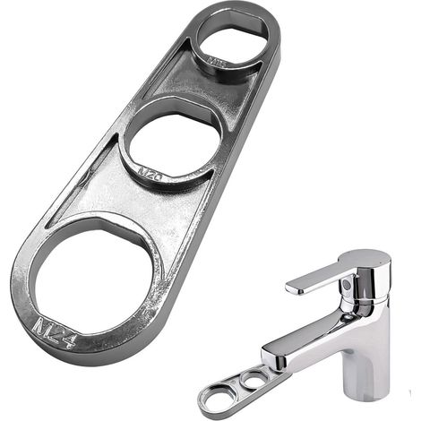 Clé à Barboteuse pour Robinet et Aérateur, Outil Polyvalent pour l'Ajustement du Débit d'Eau, Buse Mélangeuse et Clé de Montage (1/5)