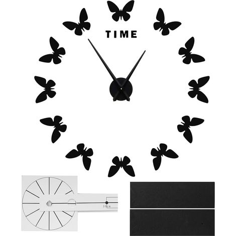 Large Acrylic Wall Sticker, 47.2 Inch Butterfly Clock, Modern Design with Silent Movement, for Living Room, Bedroom, Office (1/5)