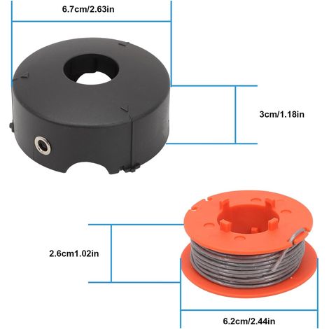 Bobina di filo di ricambio per decespugliatore Bosch Art 23 26 30 Combitrim Easytrim Bobina F016800175 Lunghezza 8 M Ø 1 6 mm con copri bobina (4 bobine + 1 tappo) (1/4)