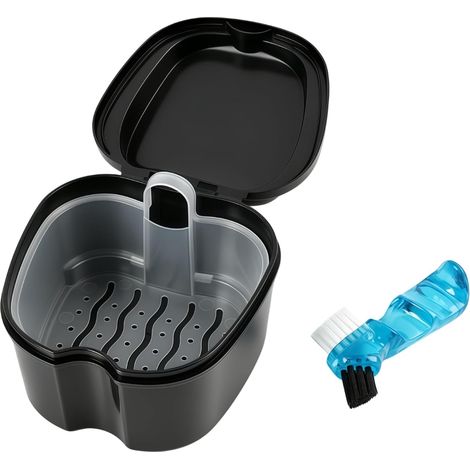 Kit De Nettoyage pour Prothèses Dentaires avec Brosse À Prothèses Dentaires,Boite Gouttiere Dentaire,Tamis Amovible,kit De Nettoyage,adapté Aux,appareils Orthodontiques Et Tétines (1/5)